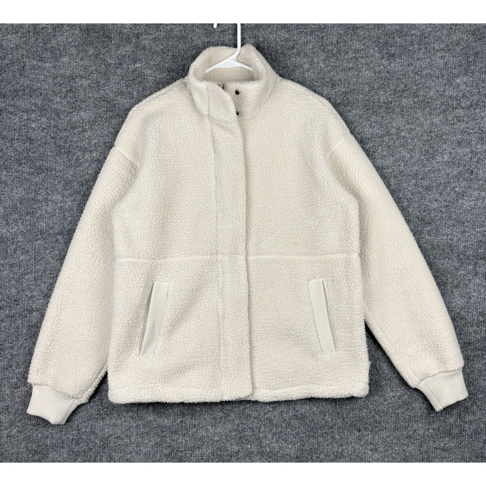 Mondetta Womens S Cream Sherpa Fleece Full Zip Jacket Coat Costco Tried On